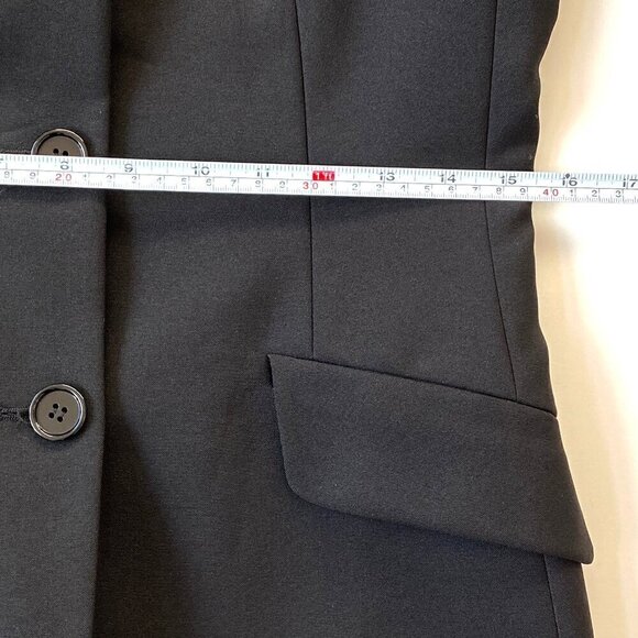 United Colors of Benetton Womens Black Blazer IT 38 US 2 Cinched Waist 3 Button - Picture 11 of 11